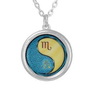 Scorpio & Metal Dragon Silver Plated Necklace