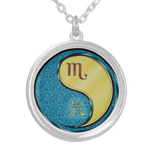 Scorpio & Metal Dragon Silver Plated Necklace