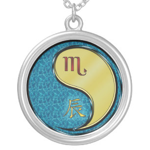 Scorpio & Metal Dragon Silver Plated Necklace