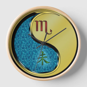 Scorpio & Metal Goat Clock