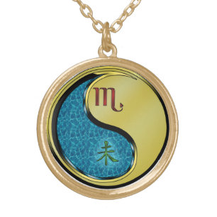 Scorpio & Metal Goat Gold Plated Necklace