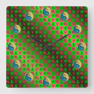 Scorpio & Metal Goat Square Wall Clock