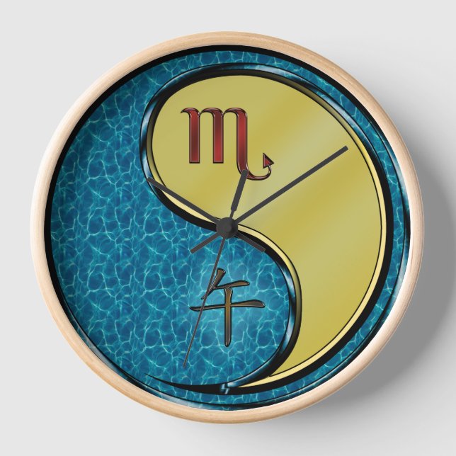 Scorpio & Metal Horse Clock (Front)