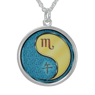 Scorpio & Metal Horse Sterling Silver Necklace