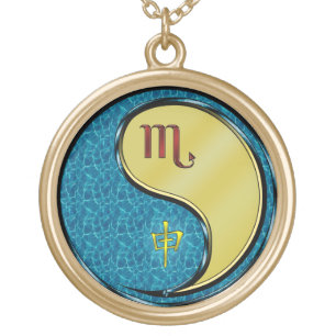 Scorpio & Metal Monkey Gold Plated Necklace