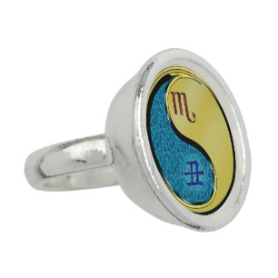 Scorpio & Metal Ox Keychain Ring