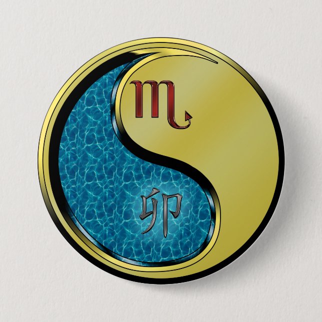 Scorpio & Metal Rabbit Button (Front)