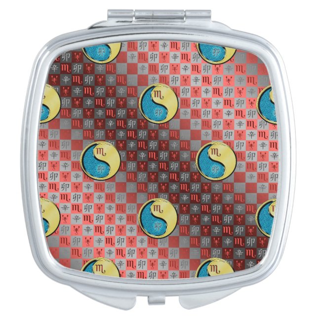 Scorpio & Metal Rabbit Compact Mirror (Front)