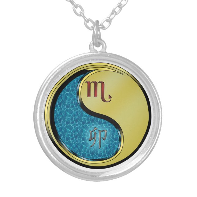 Scorpio & Metal Rabbit Silver Plated Necklace (Front)