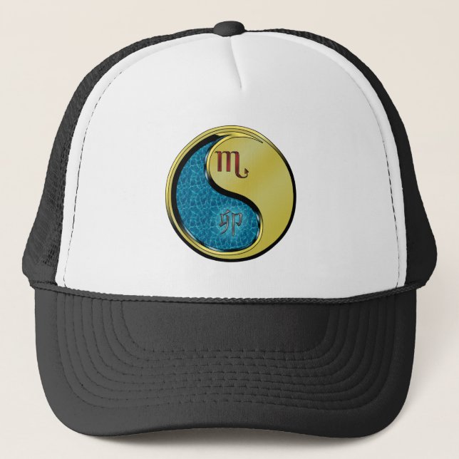 Scorpio & Metal Rabbit Trucker Hat (Front)
