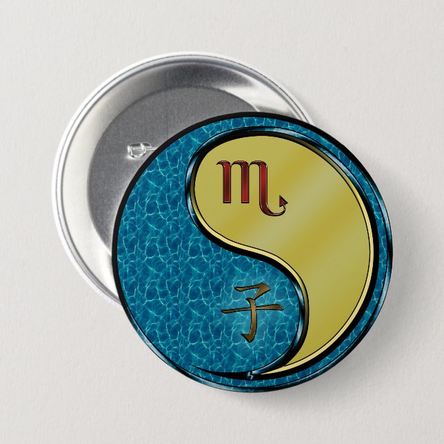 Scorpio & Metal Rat Button (Front & Back)