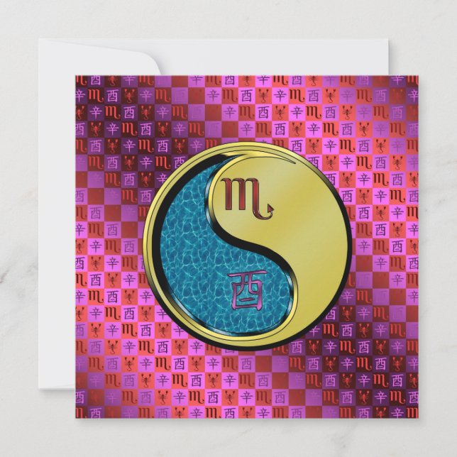 Scorpio & Metal Rooster Card (Front)