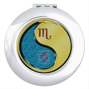 Scorpio & Metal Rooster Compact Mirror