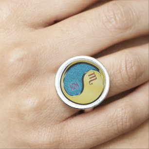 Scorpio & Metal Rooster Ring