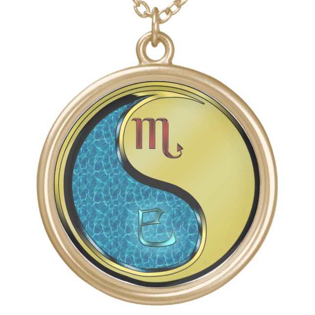 Scorpio & Metal Snake Gold Plated Necklace (Front)