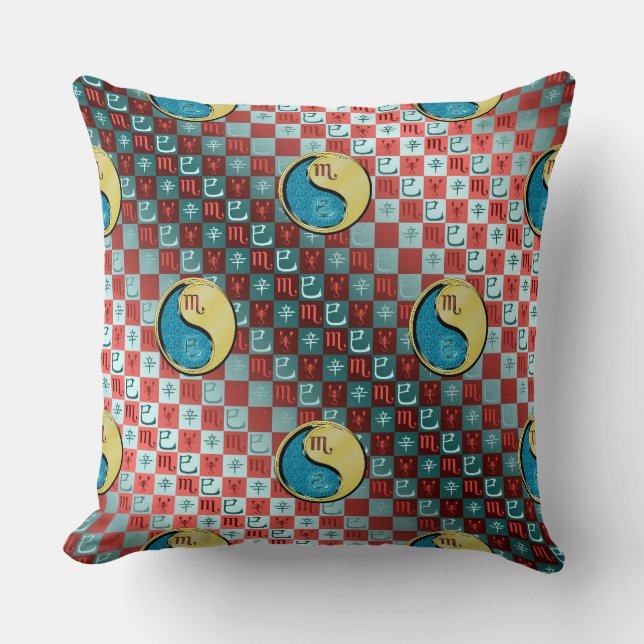 Scorpio & Metal Snake Throw Pillow (Front)