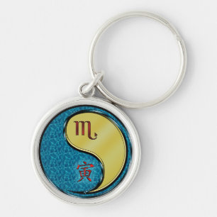 Scorpio & Metal Tiger Keychain
