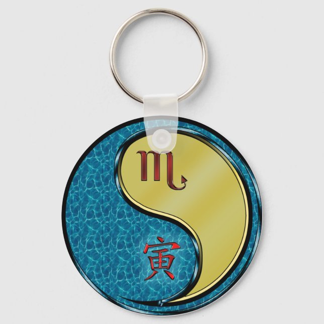 Scorpio & Metal Tiger Keychain (Front)