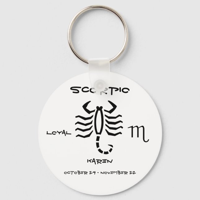 Scorpio Personalized Keychain (Front)