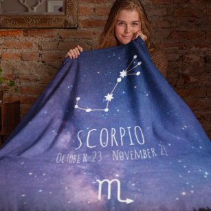 Scorpio   Personalized Zodiac Constellation Fleece Blanket