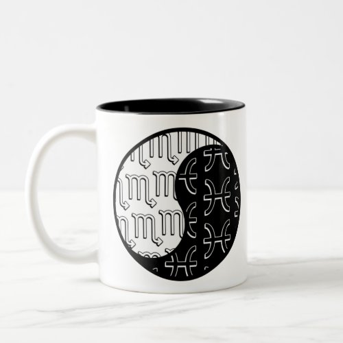 Scorpio Pisces yin yang zodiac couple Two_Tone Coffee Mug