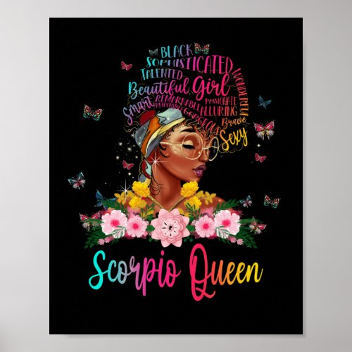 Scorpio Queen Black Women Persistent Beautiful Poster