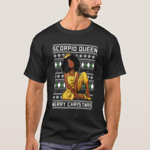 Scorpio Queen Merry Christmas For Black Women T-Shirt