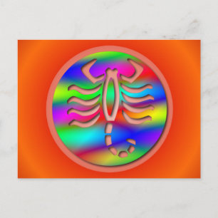 Scorpio Rainbow Color Zodiac Scorpion Postcard