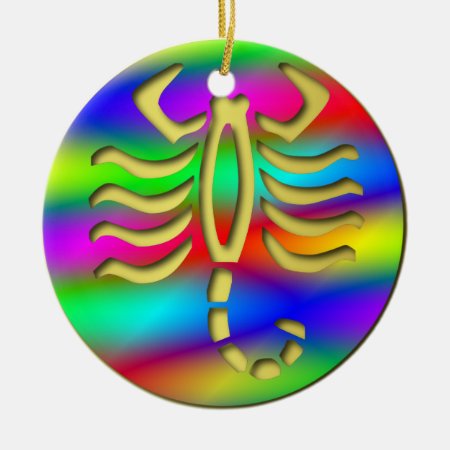 Scorpio Rainbow Scorpion Birthday Christmas Tree Ceramic Ornament