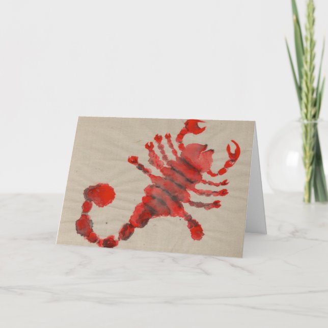 Scorpio Red Zodiac Symbol Birthday Card (Front)
