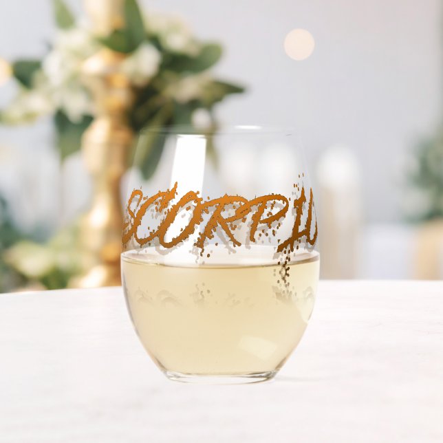 Scorpio  Reflection Stemless Wine Glass (Insitu (Wedding))