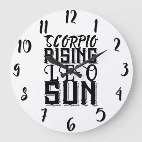Scorpio Rising Leo Sun Astrology Horoscope Zodiac Large Clock