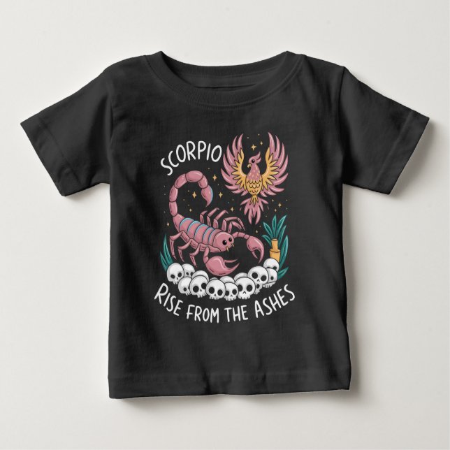 Scorpio Rising: Phoenix of the Zodiac Baby T-Shirt (Front)