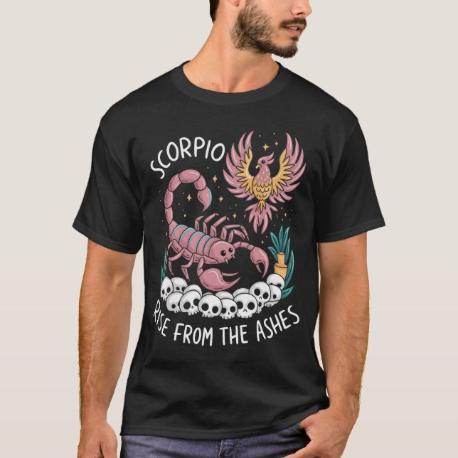 Scorpio Rising: Phoenix of the Zodiac T-Shirt (Front)