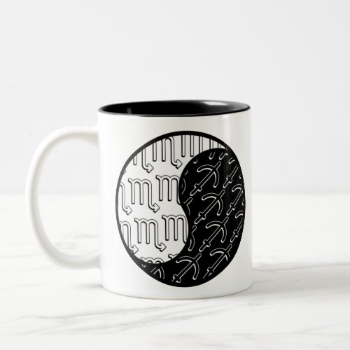 Scorpio Sagittarius yin yang zodiac couple Two_Tone Coffee Mug