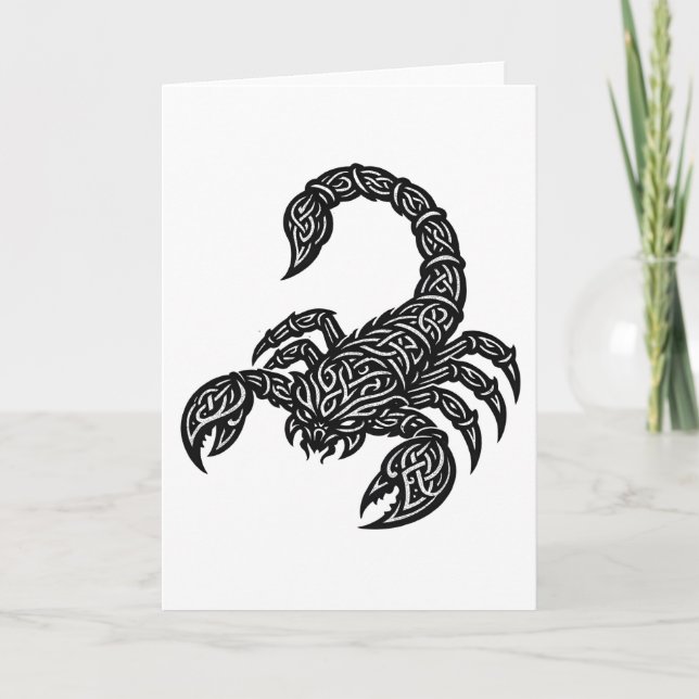 Scorpio Scorpion Sigil — Mythic Zodiac Inkwork Card (Front)