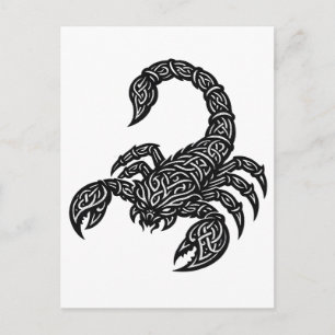 Scorpio Scorpion Sigil — Mythic Zodiac Inkwork Postcard