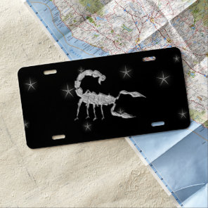 Scorpio Scorpion Zodiac Design Black License Plate