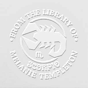 Scorpio Scorpion Zodiac Sign “From the library of” Embosser