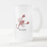 Scorpio Sign Frosted Beer Mug