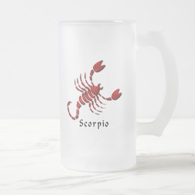 Scorpio Sign Frosted Beer Mug (Right)