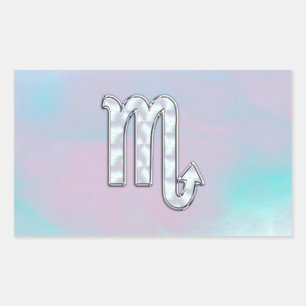 Scorpio Sign in Mother of Pearl Style Rectangular Sticker