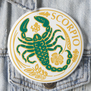 Scorpio Sign of the Zodiac on a Button