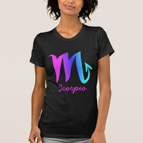 Scorpio Sign Pink Purple Blue Aqua Horoscope T_Shirt