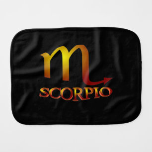 Scorpio Star Gold Baby Burp Cloth