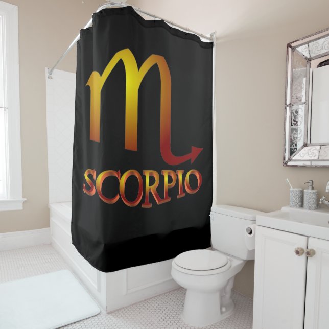 Scorpio Star Gold Shower Curtain (In Situ)
