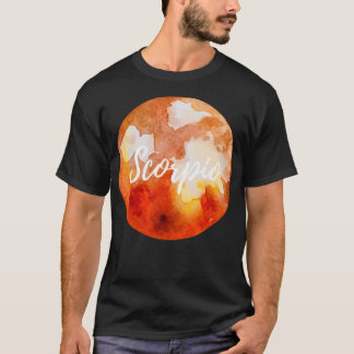 Scorpio Star Sign Watercolour Planet T-Shirt