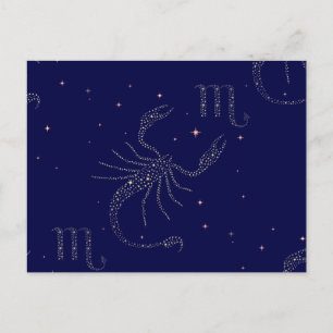 Scorpio stars postcard