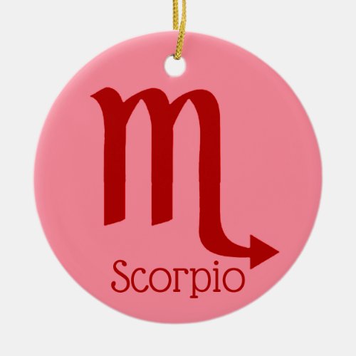 Scorpio Sun Sign Zodiac Symbol  Ceramic Ornament