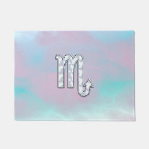 Scorpio Symbol in Mother of Pearl Style Decor Doormat